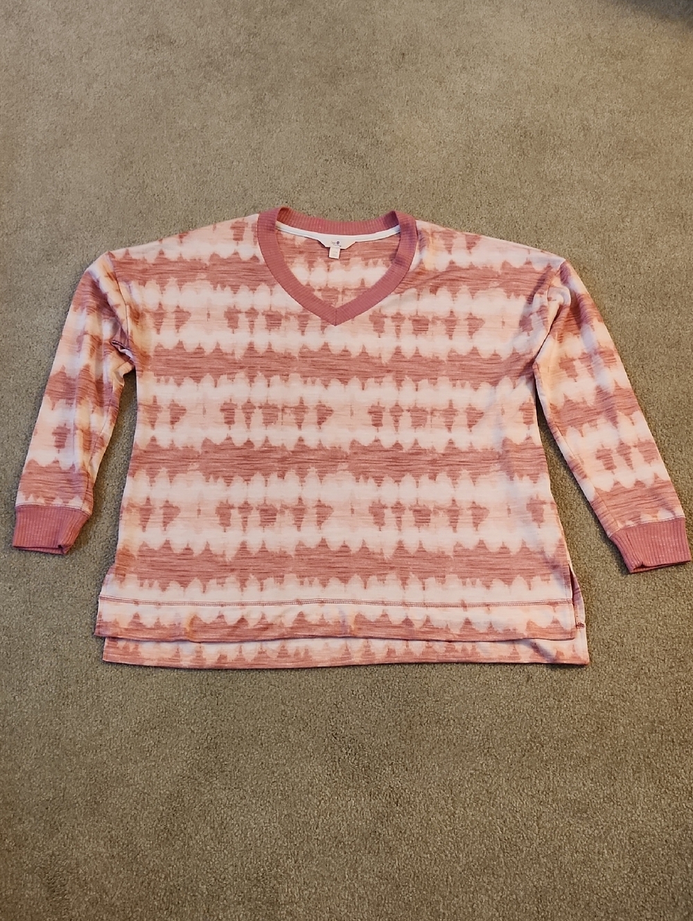 Secret Treasures Women's Tie-Dye Sweater Sz L Long Sleeve Soft Lounge/Sleepwear